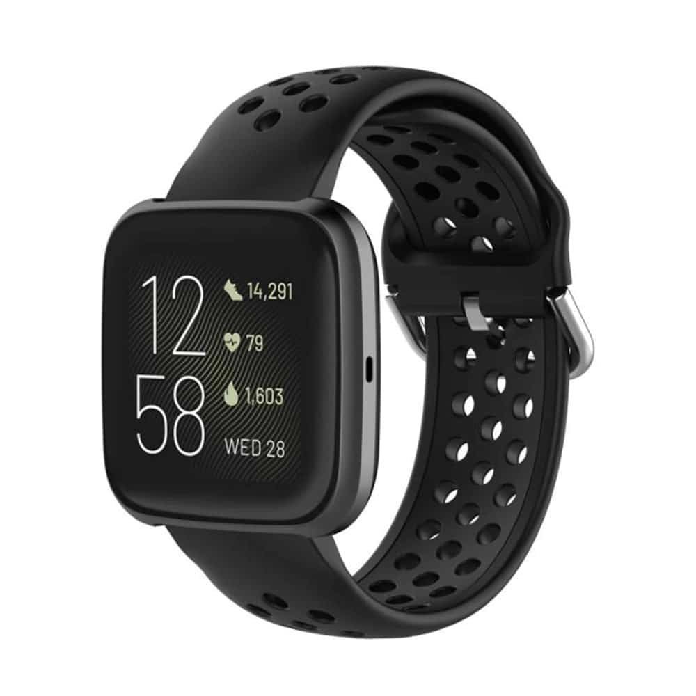 Silicone Band for Fitbit Versa/2/Lite Blaze(23mm) - Black+Grey