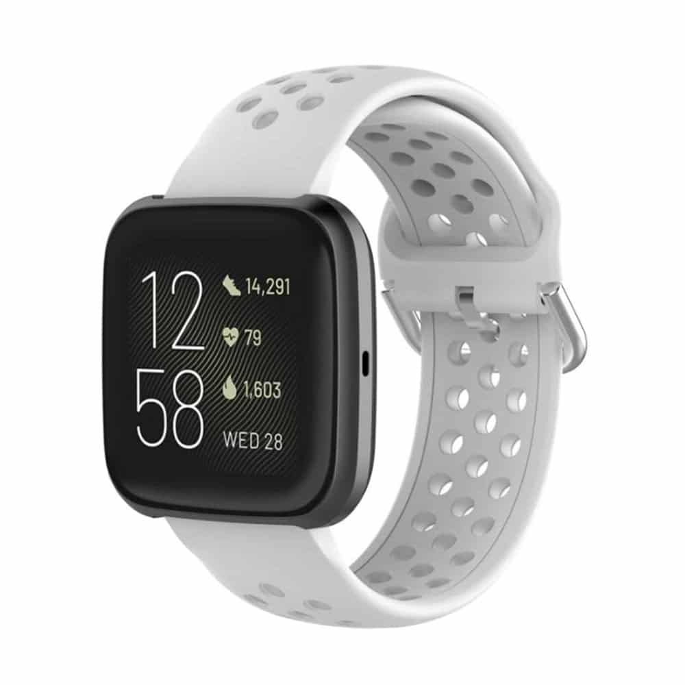 Silicone Band for Fitbit Versa/2/Lite Blaze(23mm) - Black+Grey