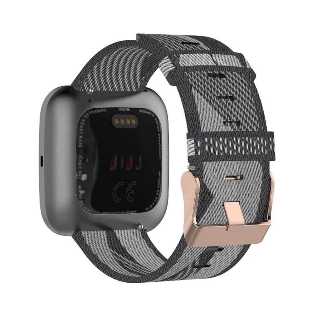 Nylon Band for Fitbit Versa/2/Lite Blaze(23mm) - Black stripe