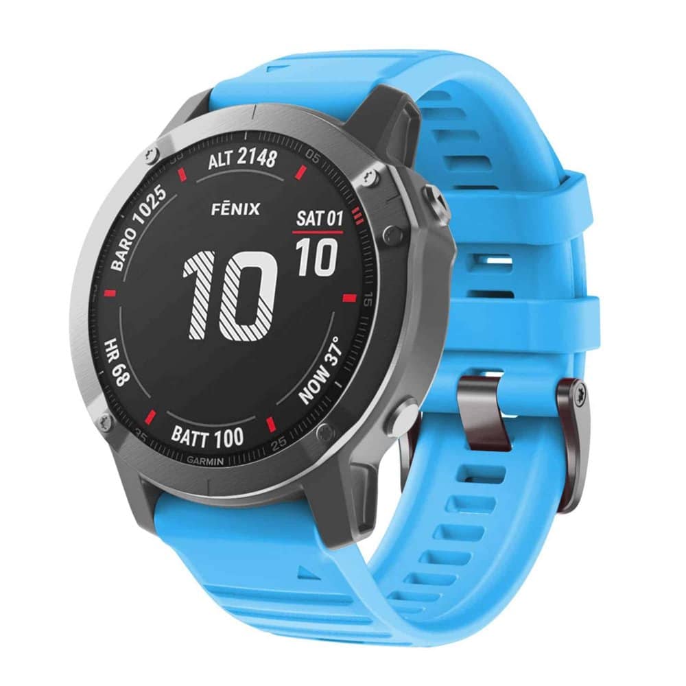 26mm Garmin Fenix 6X/5X/7X silicone strap - Sky blue