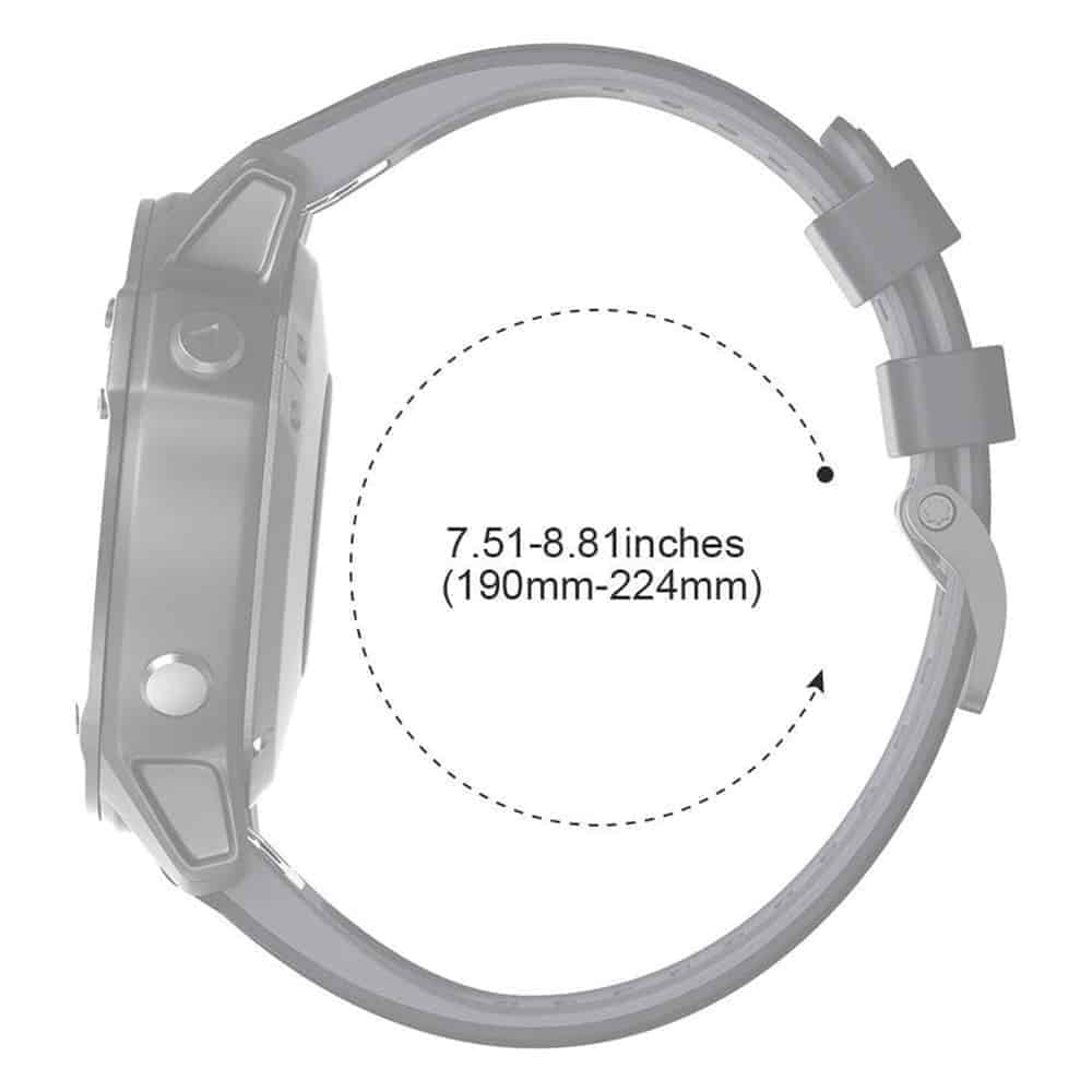 22mm Silicone Strap for Garmin Fenix 5/ Fenix 6- Red/Black