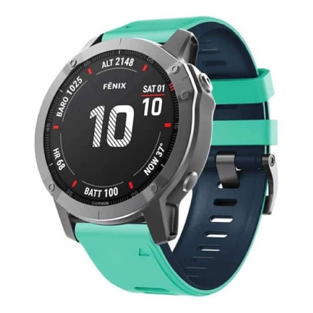 Quick Release Silicone band for Garmin Fenix 5/6/935/945/S60 (22mm) Frost Blue & Blue