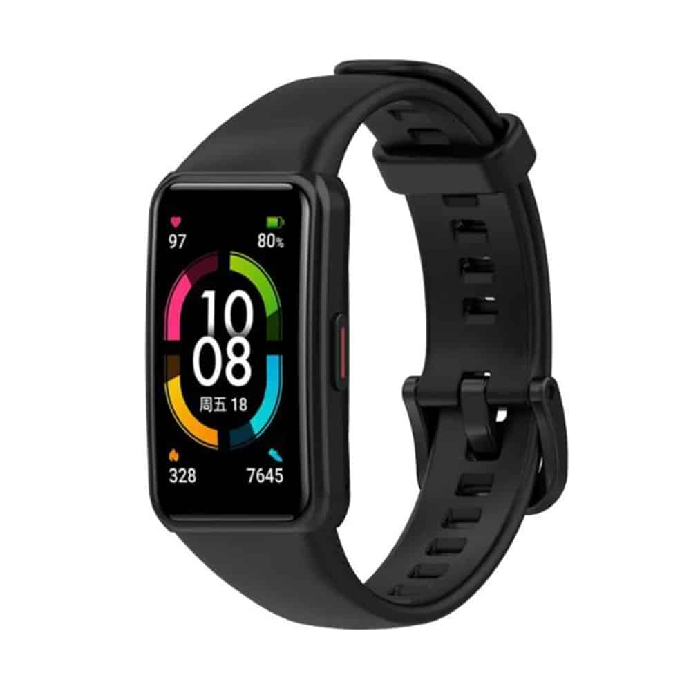Huawei Band 6/Honor Band 6 replacement silicone strap - Black (S-M)