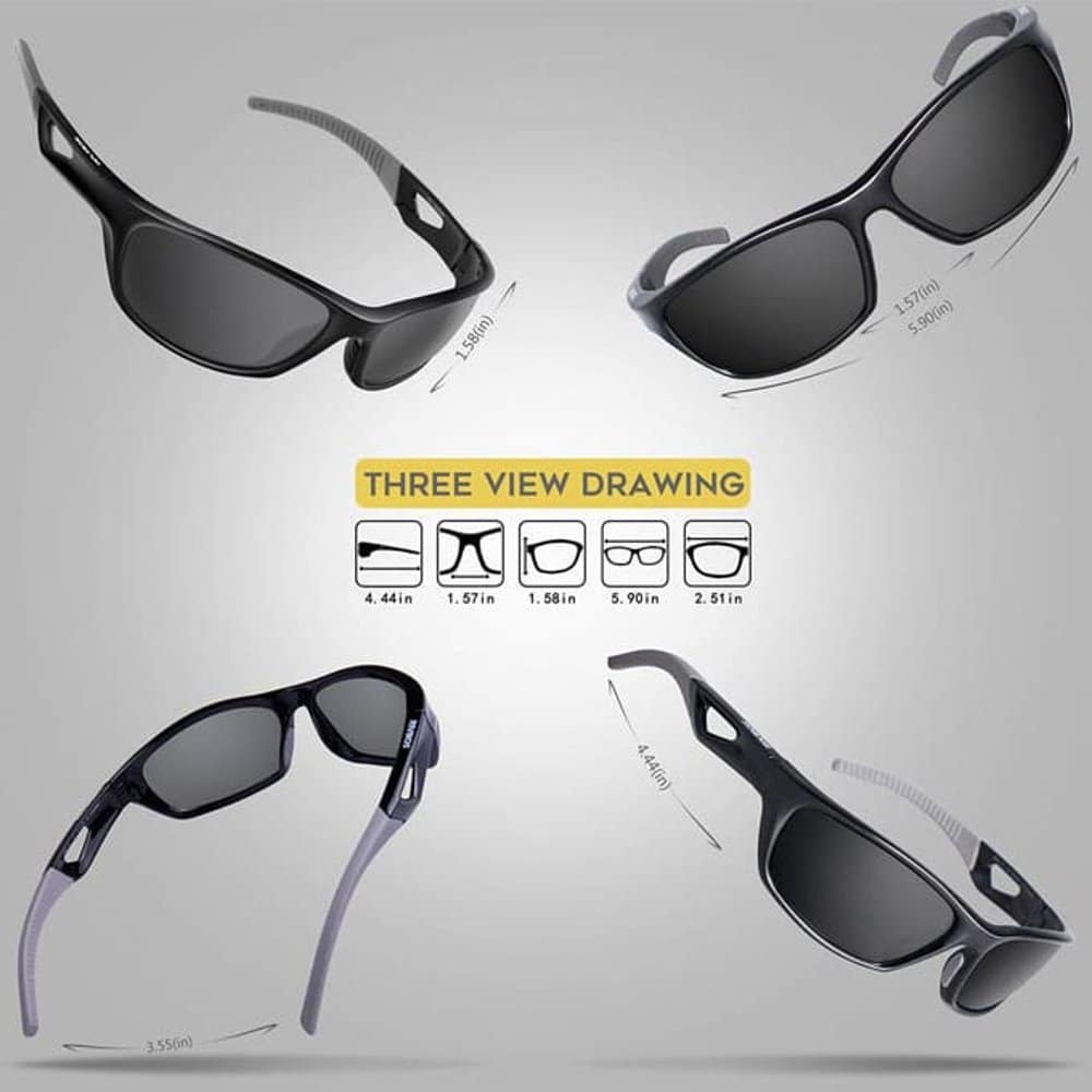 RIVBOS RB831 Polarized Sports/Outdoor/Driving Sunglasses RB831 - Grey
