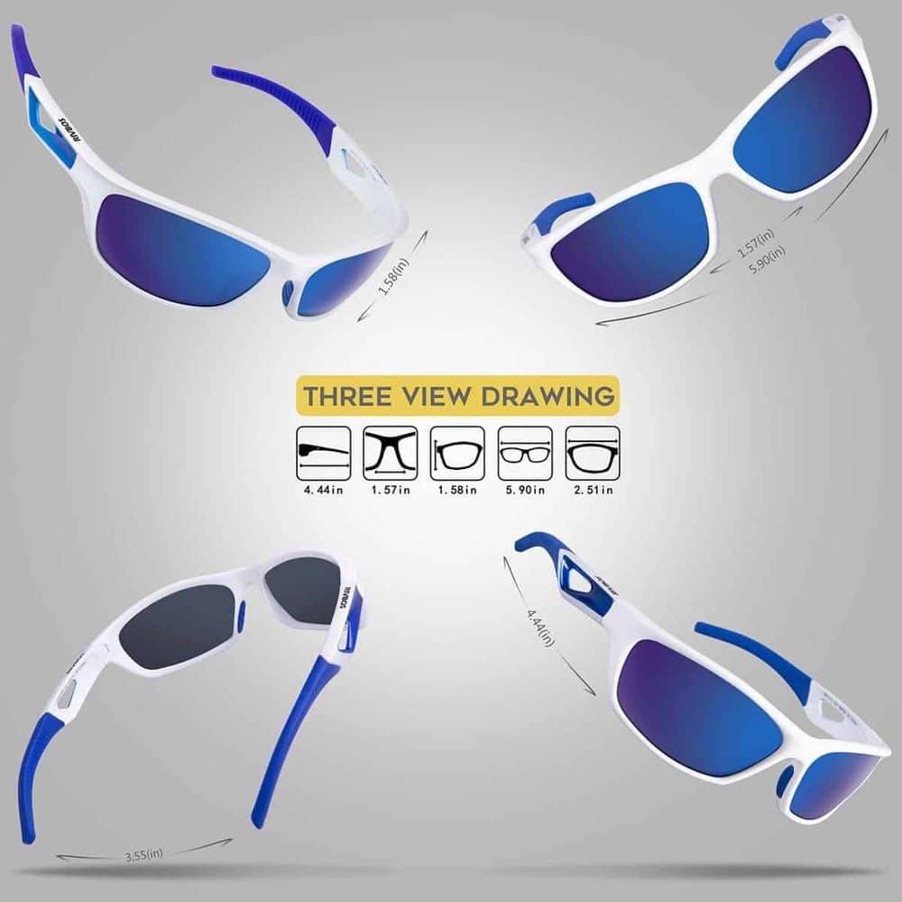 RIVBOS RB831 Polarized Sports/Outdoor/Driving Sunglasses - White