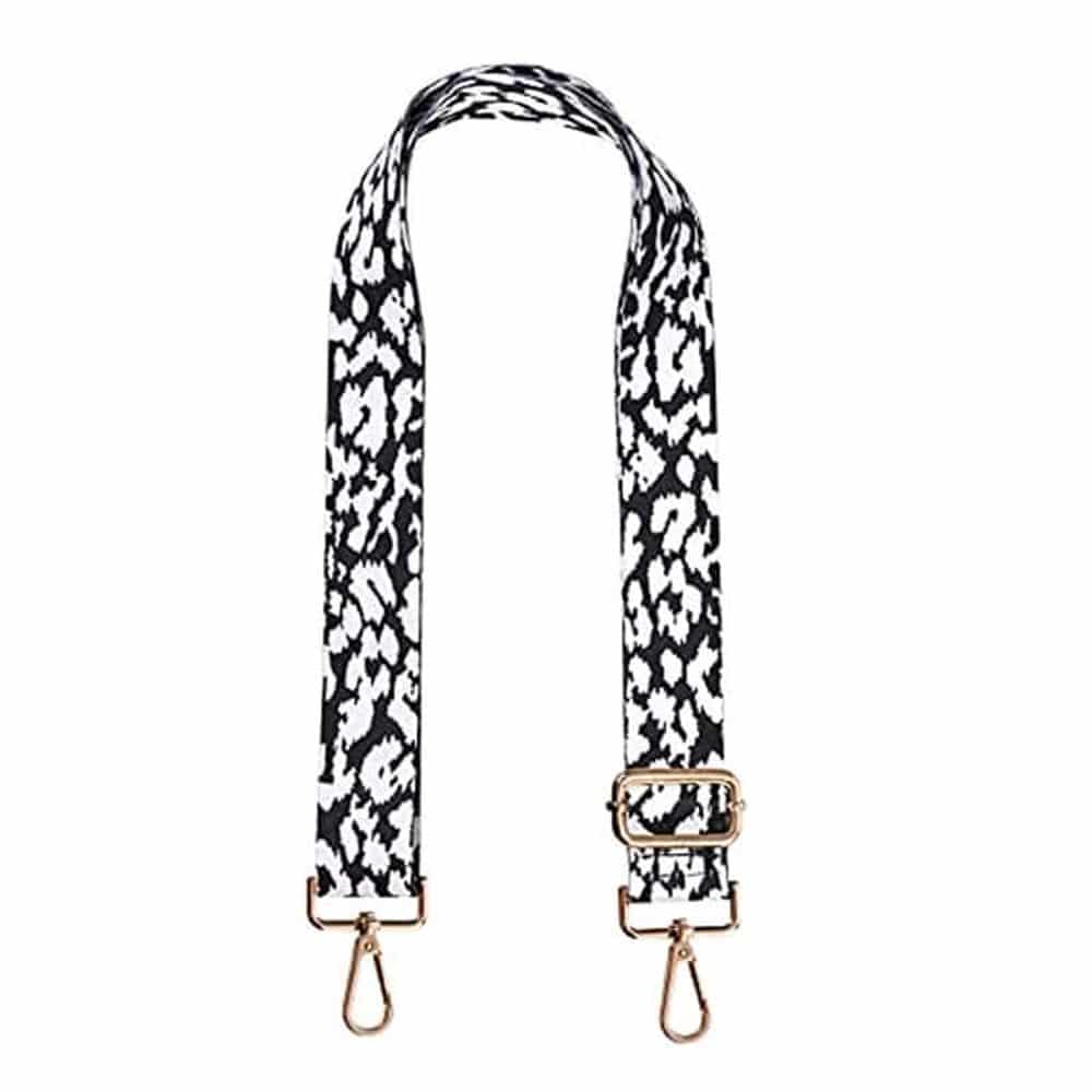 Handbag /Purse/Shoulder/Crossbody Canvas Replacement Strap - Black+White