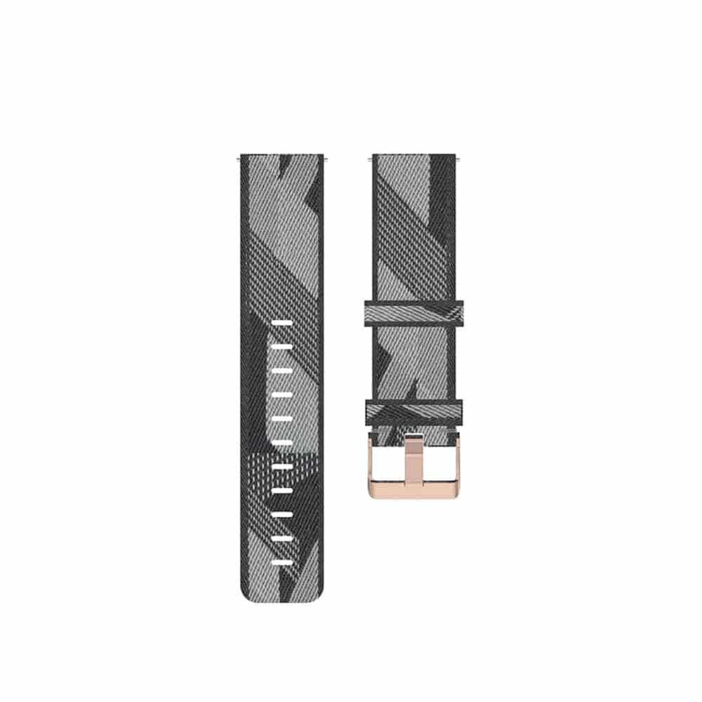 18mm Garmin Vivomove 3S/Vivoactive 4S nylon strap - Grey strips