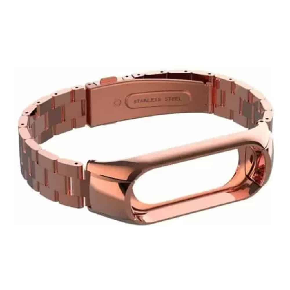 3 Links Stainless Steel Band for Xiao Band 5/6 - Rose Gold