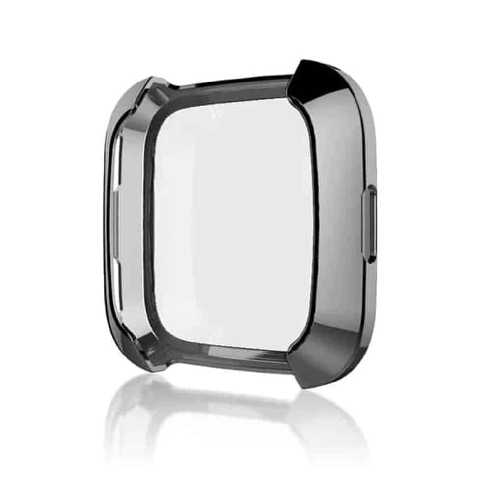 Soft Full Face Screen Protector Case for Fitbit Versa 1- Black
