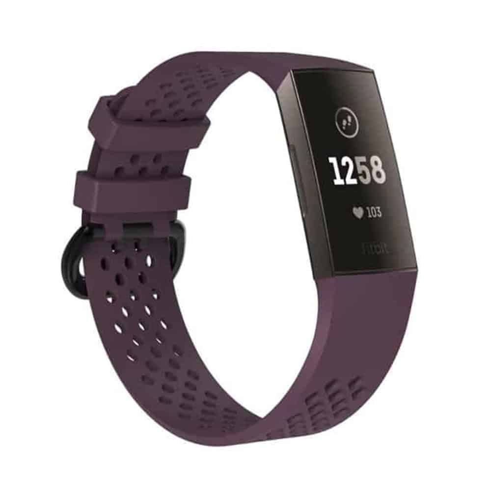 Silicone Strap for Fitbit Charge 3/4 M/L - Dark Purple 22mm