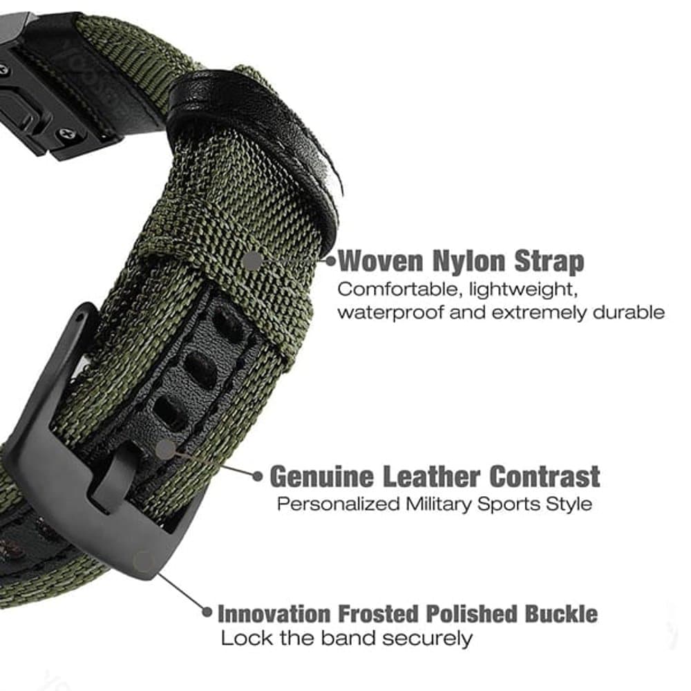 Quick Fit 26mm NOTA Nylon Durable Sweatproof Watch Band Strap for Garmin Fenix 5X/5X Pus/Fenix 3/3 HR/D2/Descent Mk1 - Navy