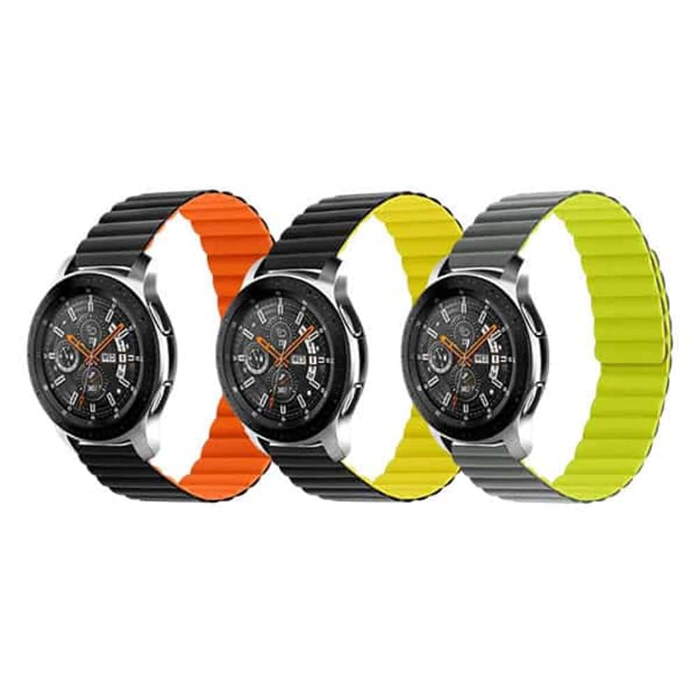 20MM Silicone Magnetic Watch Band - Orange+Black