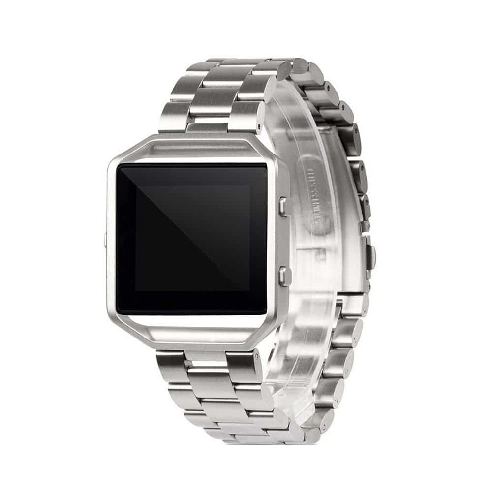 Stainless Steel Strap w/Metal Frame for Fitbit Blaze - Silver + Link removal tool