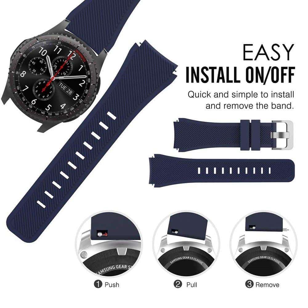 Silicone Strap For Samsung Gear S3 Frontier, Amazfit Stratos 2/2S Pace (S/M) - Frost Blue