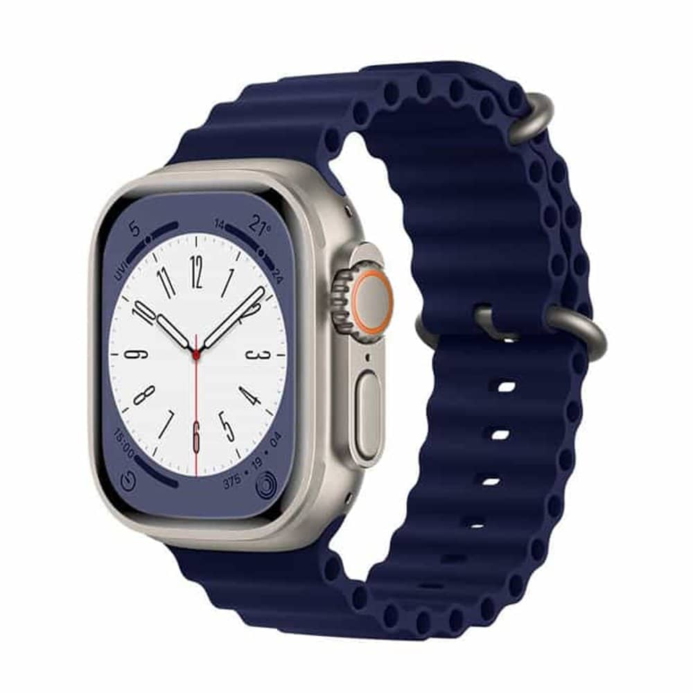 Marine Silicone Strap for 42/44/45/49mm Apple Watch - Frost Blue