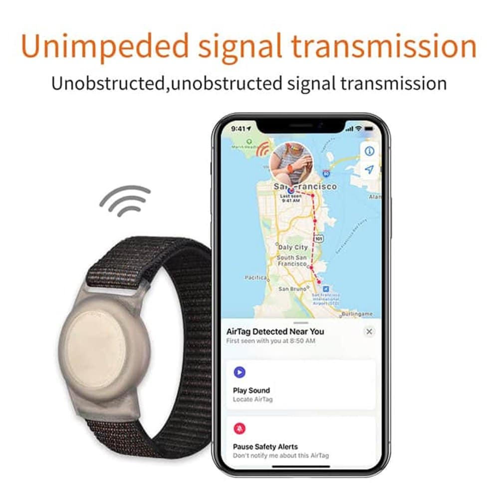 Soft Lightweight Breathable Nylon Watch Band for Apple AirTag,m/l