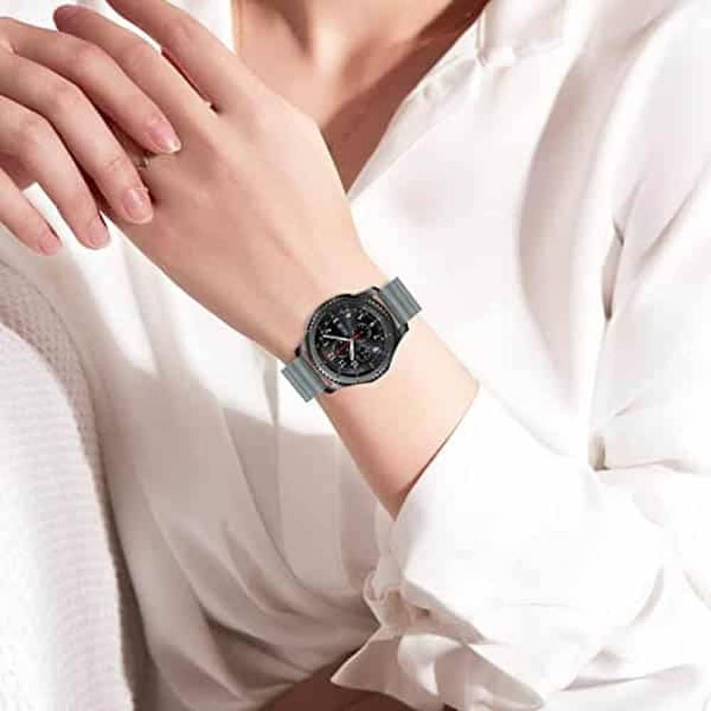 22MM Silicone Magnetic Watch Band - Grey+Green