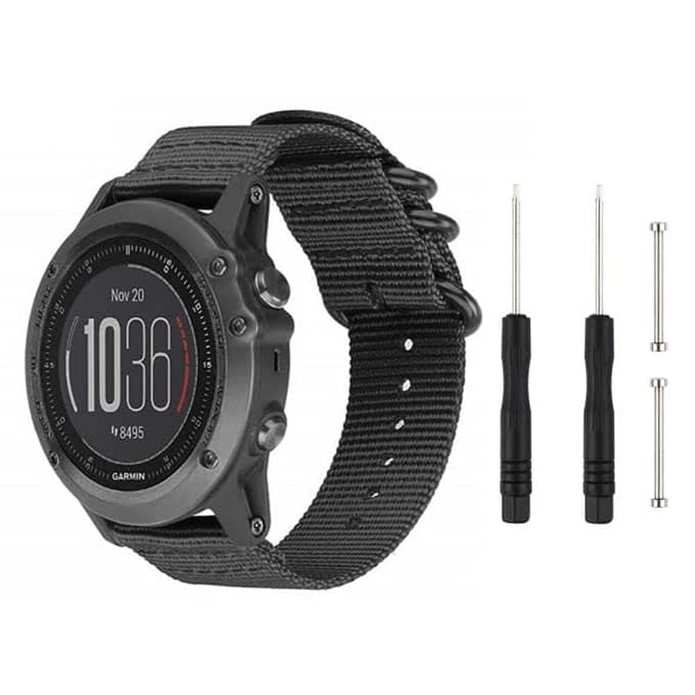 Nylon Replacement Bands 20mm Watch Strap Band Accessory with Pins and removal tools for Garmin Fenix 5S Smart Watch - Navy