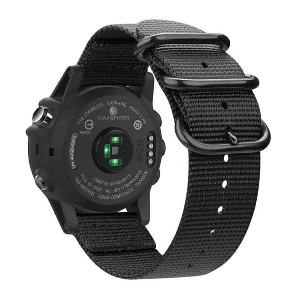 Nylon Replacement Bands 20mm Watch Strap Band Accessory with Pins and removal tools for Garmin Fenix 5S Smart Watch - Black