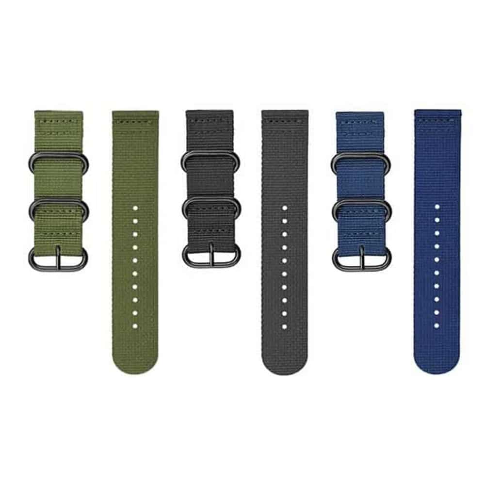 Nylon Replacement Bands 20mm Watch Strap Band Accessory with Pins and removal tools for Garmin Fenix 5S Smart Watch - Black