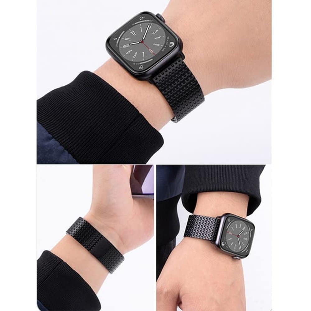 Needle chain magnetic absorption steel band for Apple 38/40/41mm watch - Black