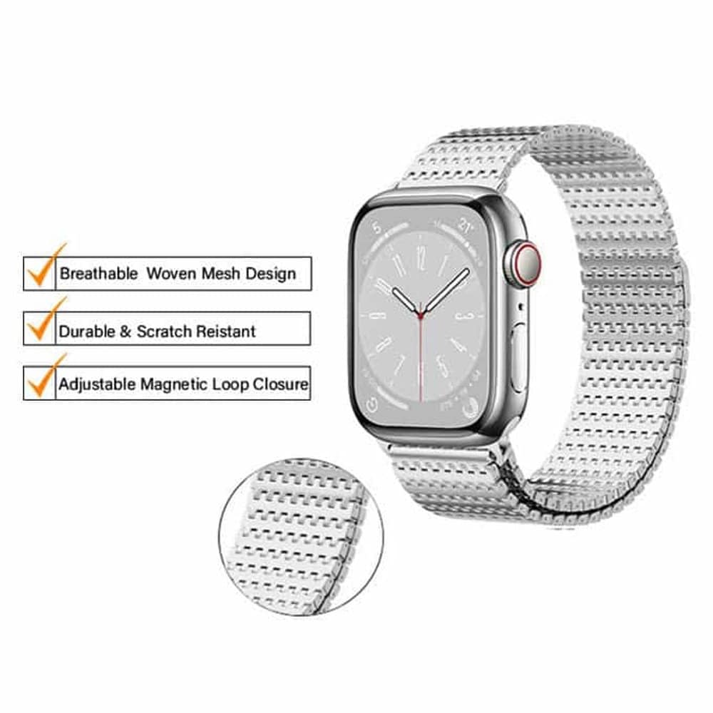 Needle chain magnetic absorption steel band for Apple 38/40/41mm watch - Black