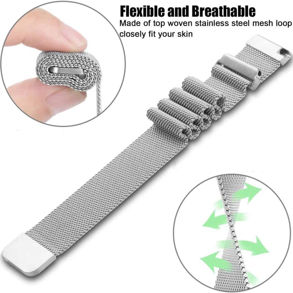 14mm Universal Milanese Band (M/L) - Silver