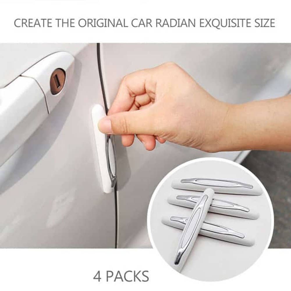 Universal Anti-Scratch Car Door Edge Guard Bumper x4- White