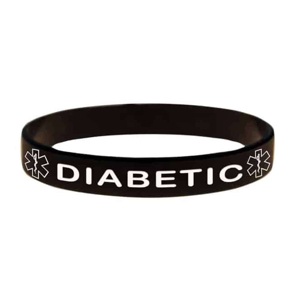 Diabetic: Emergency Attention Medical Alert silicone bracelet set (x5)