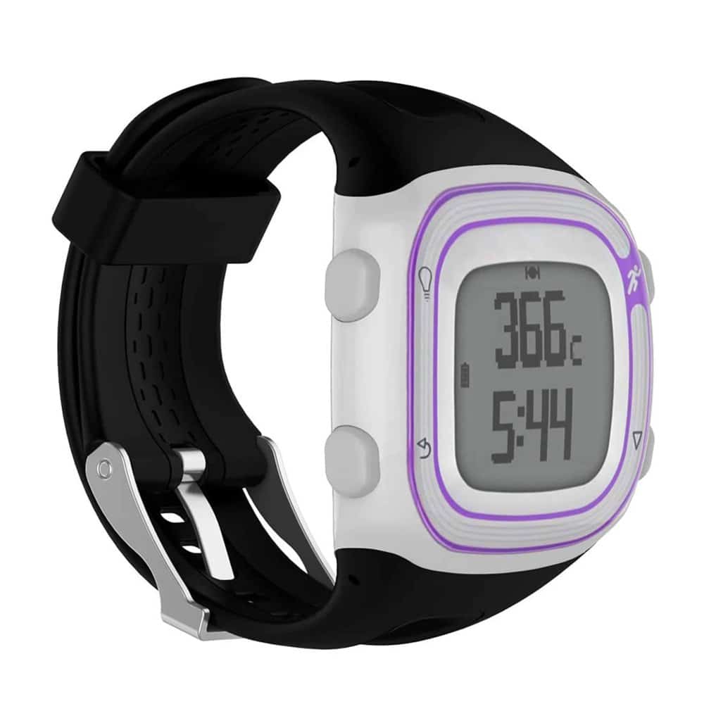 Replacement Silicone Strap for Garmin Forerunner 10- Black-M/L
