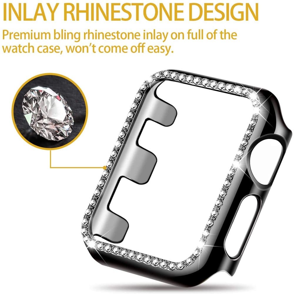 42mm Apple Watch Rhinestone PC Shiny Protective Frame - Gold