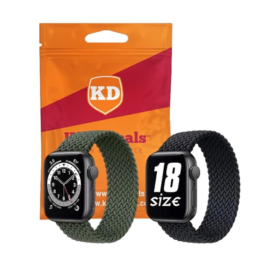 20mm Universal Watch Elastic Loop Strap- Green + Black Combo