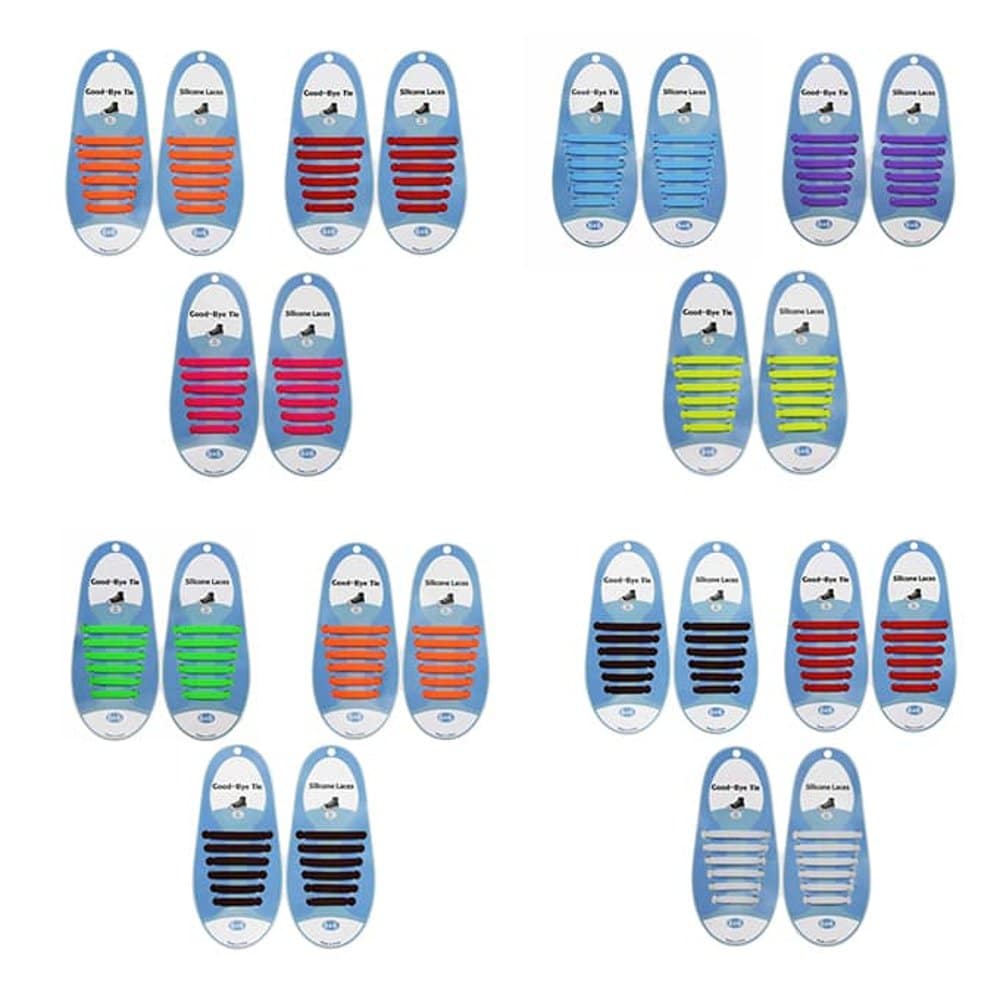 Kids Elastic No Tie Speed Shoelaces- Purple/Blue/Yellow Combo