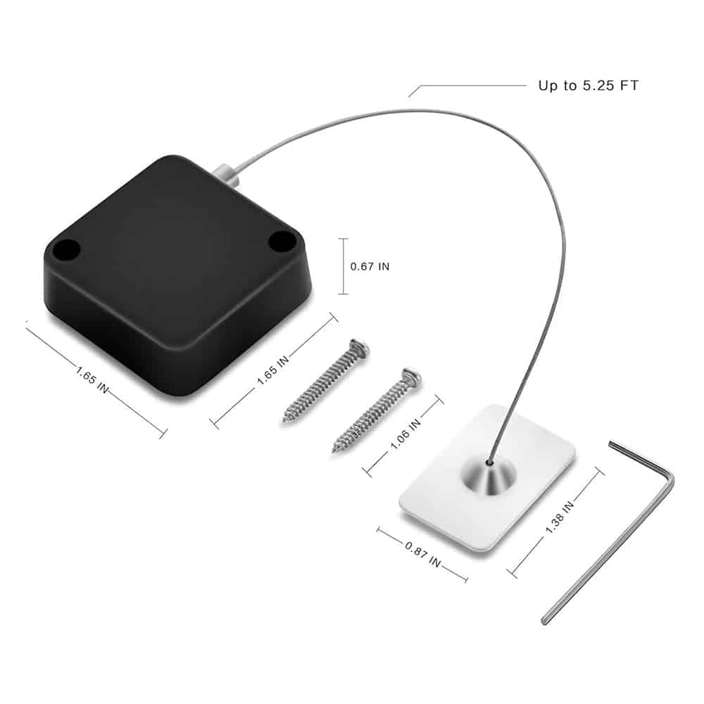 Anti-Theft Retractable Cable Lock for Tablet/Laptop/Smartphone x 5 Combo
