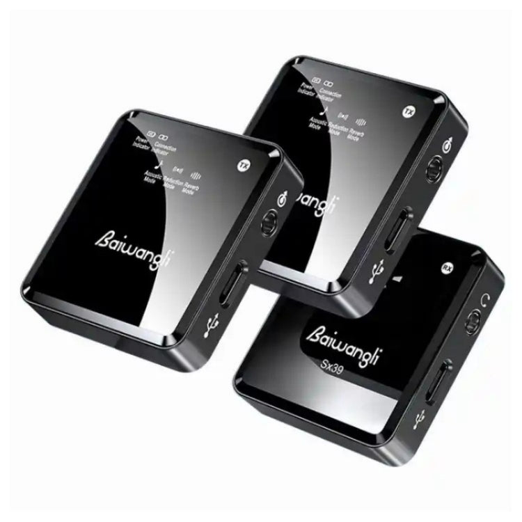 SX39 For iPhone Lavalier Wireless Noise Reduction Microphone with Dual Transmitter Receiver
