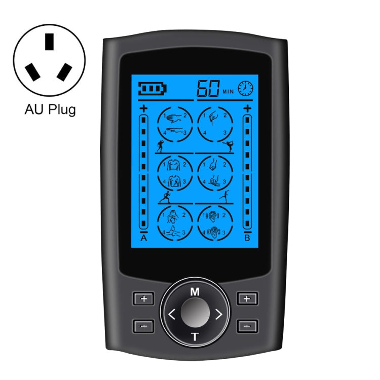 24 Mode Digital Electronic Pulse Massager Intelligent Whole Body Physical Therapy Meridian Massager Specification AU Plug Black