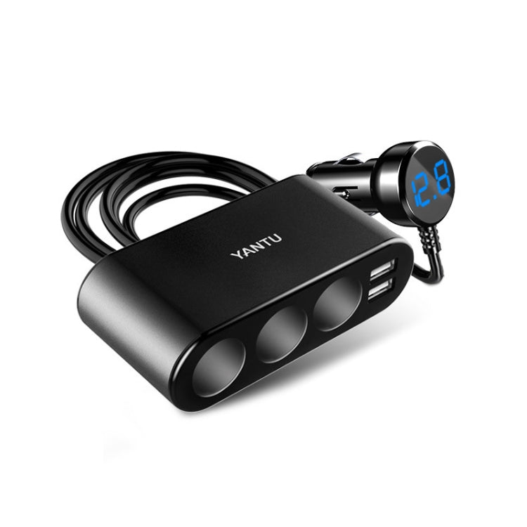 YANTU One Tow Three Car Digital Electronic Dual USB Cigarette Lighter Specification Voltage Monitor
