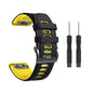 Quick Release Silicone band for Garmin Fenix 5/6/935/945/S60 (22mm) Black+Yellow