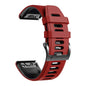 26mm Quick Fit Garmin Fenix 5X Silicone Strap - Red & Black (5X/6X/3/3HR)