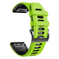 26mm Quick Fit Garmin Fenix 5X Silicone Strap - Black & Green (5X/6X/3/3HR)