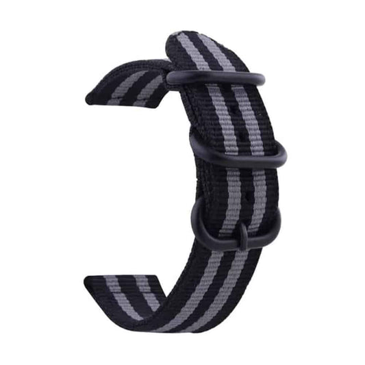 22MM Universal Watch Replacement Nylon Strap - Black & Grey