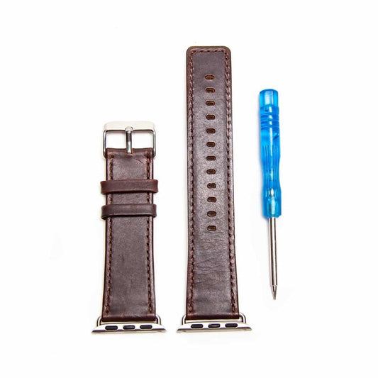 38/40/41mm Apple Watch Leather Strap  - Dark Brown