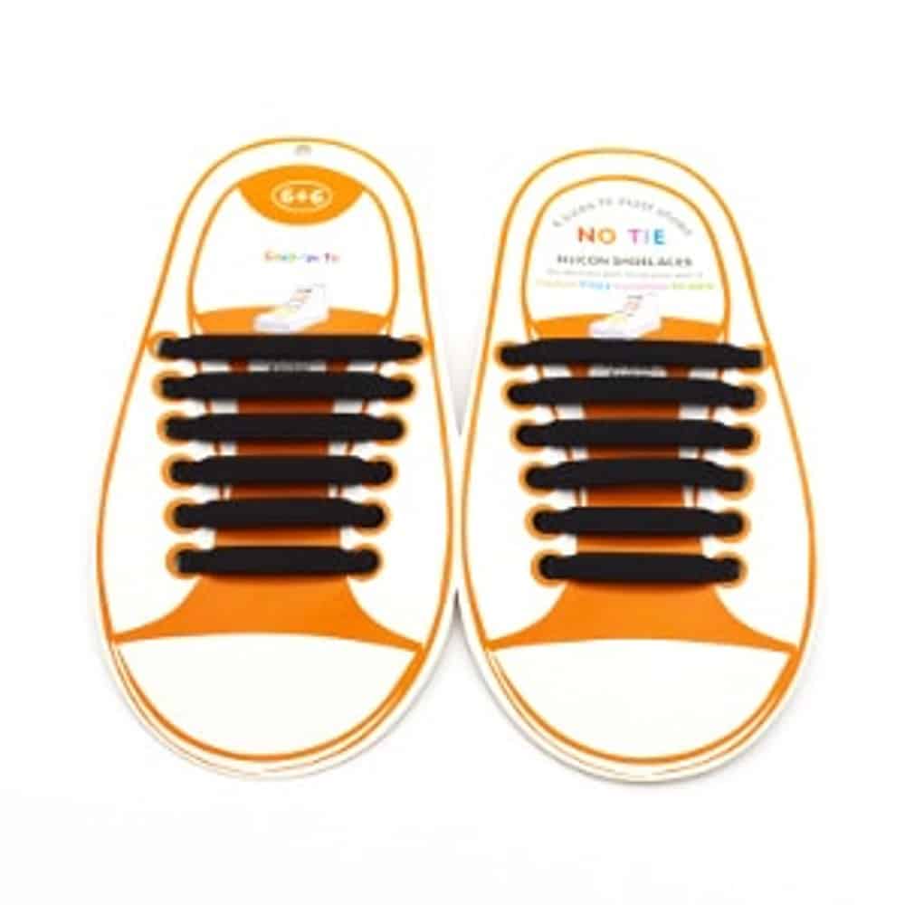 Speed Laces No Tie Silicone Elastic Shoe Lace for Kids - Black