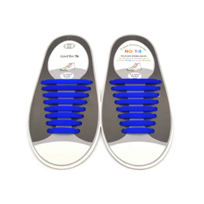 Speed Laces No Tie Silicone Elastic Shoe Lace for Adults - Blue