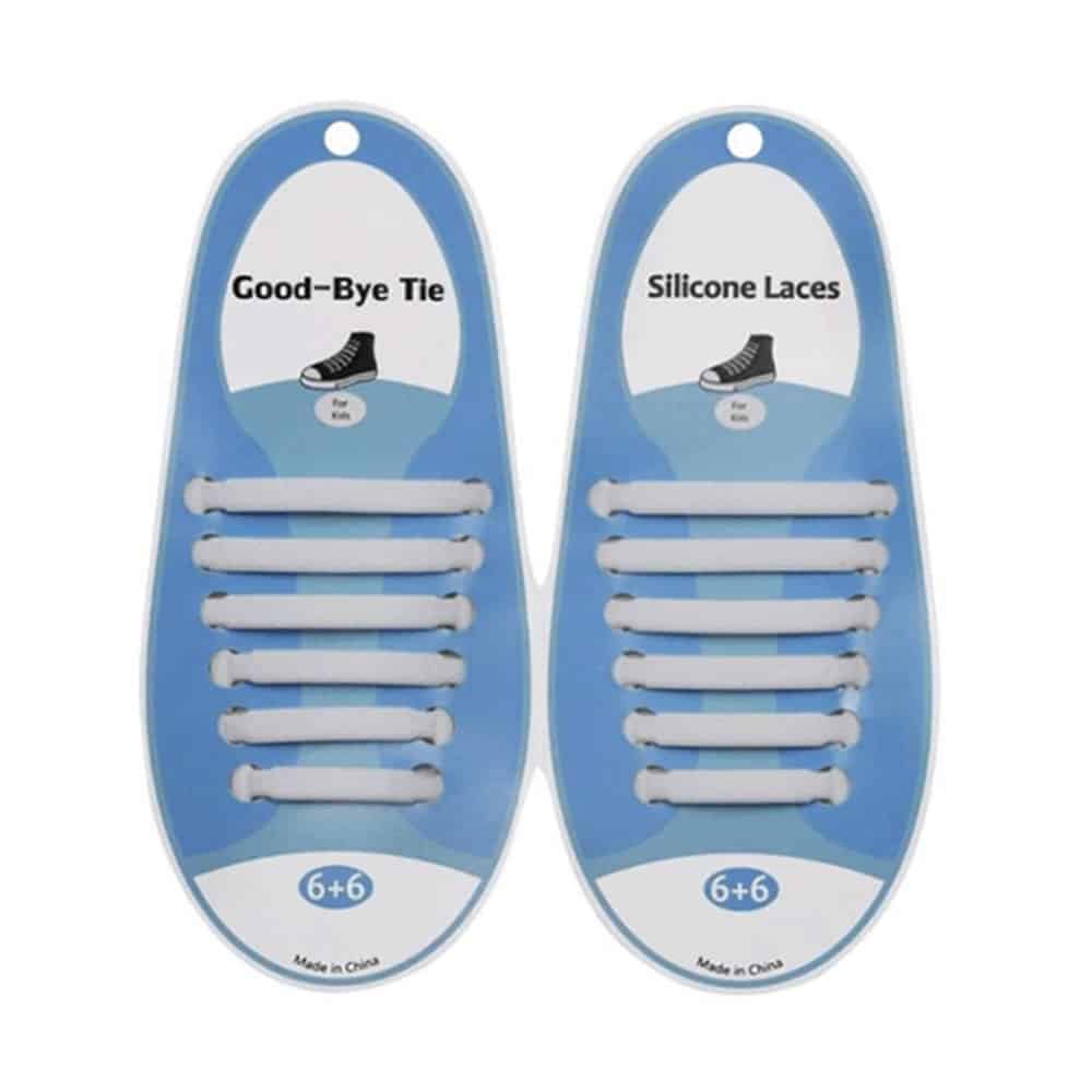 Speed Laces No Tie Silicone Elastic Shoe Lace for Kids - White