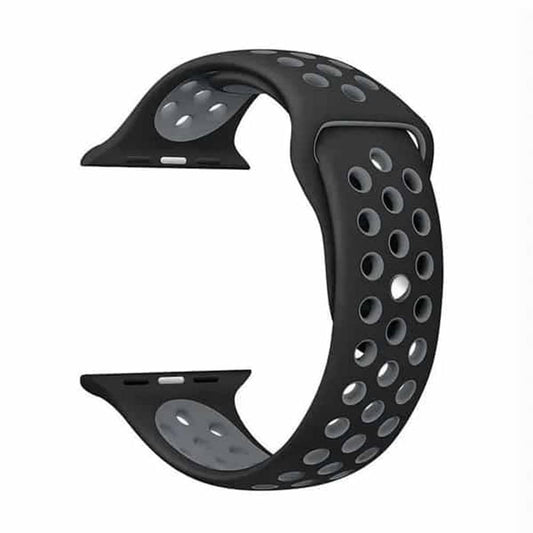 Silicone Strap for 38/40/41mm Apple Watch(M/L) - Black & Grey