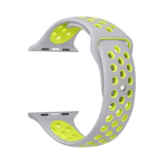 Silicone Strap for 38/40/41mm Apple Watch (M/L) - Grey & Yellow