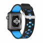 Perforated Silicone Strap for 38/40/41mm Apple Watch  - Black & Blue