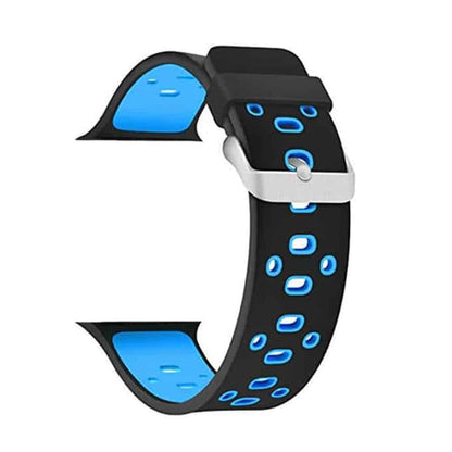 Perforated Silicone Strap for 38/40/41mm Apple Watch  - Black & Blue