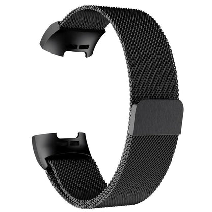 Stainless Steel Milanese Loop Strap Fitbit Charge 3/4, Sense M/L Black